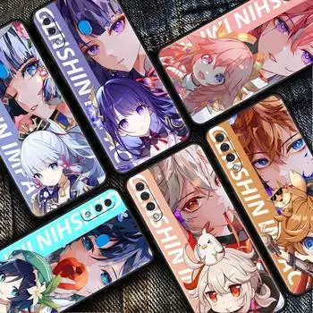 Чехол для игрового телефона Genshin Impact для Samsung Galaxy A50 A20e A20s A02s A03 A70 A52 A51 A30 A10 M52 M31 S7, черный чехол Fundas Samsung S7