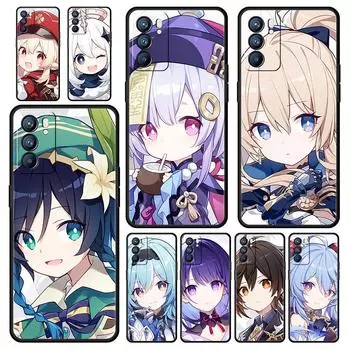 Чехол для игрового телефона Genshin Impact для Oppo A54 A53 A52 A9 2020 A15 A95 A16 A76 A74 A12 Find X5 Reno7 Reno6 Pro Plus 5G черный чехол Oppo Reno6