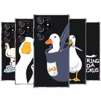 Чехол для игрового телефона с рисунком утки и гуся для Samsung Galaxy S24 S23 S22 Ultra S21 S20 Fe S10 Plus S10E S9 S8 + чехол в виде ракушки Samsung S20 Ultra