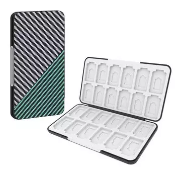 Чехол для игровой карты PGRTYOF для Switch Switch, прочный, с 24 слотами для карт памяти Micro SD, тонкий и портативный, с OLED-дисплеем,