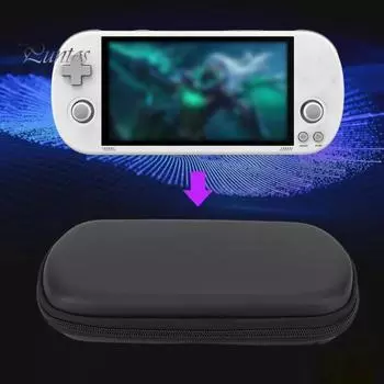 Чехол для игровой консоли, противоударный, пылезащитный, жесткий чехол, мягкая подкладка с фиксирующим ремешком, сетчатый карман, портативный чехол из ЭВА для Trimui Smart чёрный