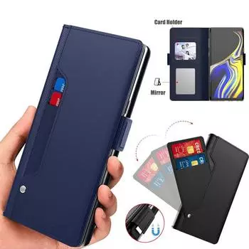 Чехол для Infinix Hot 50 50i из кожи с откидной подставкой для телефона Infinix Note 40X 30 VIP 40 Pro Plus, зеркальный чехол-книжка с отделением для карт и чехлом-книжкой Hot 50 4G чёрный