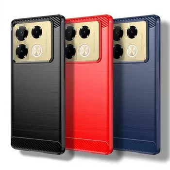 Чехол для Infinix Note 40 Pro 4G Чехол для Infinix Note 40 Pro 4G 6,78-дюймовый бампер из углеродного волокна с защитой от ударов и силикона For Note 40 Pro 4G чёрный