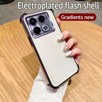 Чехол для Infinix Note 40 Pro Чехол для телефона Infinix Note 40 Pro Plus Мягкий бампер, противоударный защитный чехол с прозрачной гальванической пластиной Infinix Note 40 4G