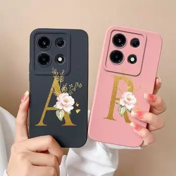 Чехол для Infinix Smart 7 Plus Note 30 VIP Hot 30 Play Itel A05s A04 задняя крышка модная оболочка с цветочными буквами матовый мягкий силиконовый противоударный бампер Infinix GT 10 Pro