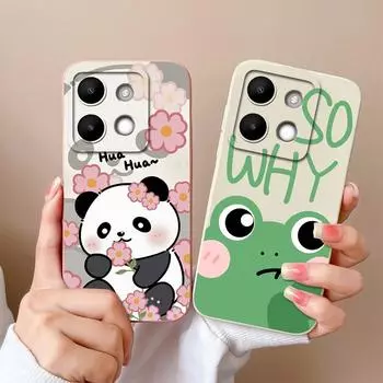 Чехол для Infinix Smart 7 Plus Zero 30 Tecno Camon 20 Pro Spark 10 Pova 4 Чехол Матовый Жидкий Силикон Милый Мультяшный Узор Защитный Экран Телефона Оболочка Infinix Smart 7