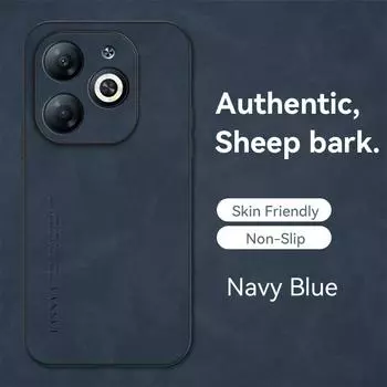 Чехол для infinix Smart 8 Smart8 Plus X6525, мягкий силиконовый край, твердая задняя крышка, чехол для телефона из искусственной кожи For infinix Smart 8 синий