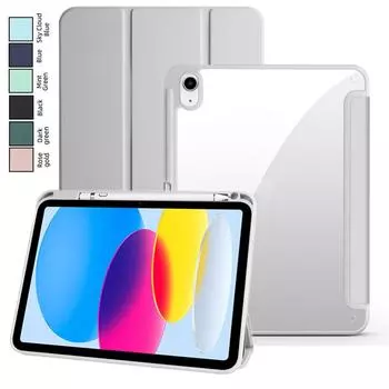 Чехол для iPad 10 2022 10-го поколения 10.9 прозрачный жесткий чехол для задней панели из ПК Funda Capa для iPad Air 6 5 4 поколения 7 8 9 10.2 10.5 дюймов For iPad Pro 13 2024 чёрный