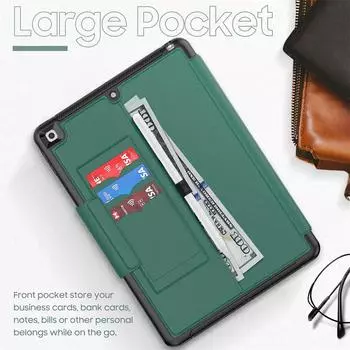 Чехол для iPad 10,2 2021 2020 2019 с подставкой для карандашей, автоматический режим сна/пробуждения, регулируемая подставка, умный кожаный чехол для планшета for ipad 10.2 2021 красный