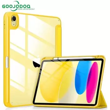 Чехол для iPad 10-го поколения, 2022 г., прозрачный розовый, с гнездом для ручки YSL 10th Gen 2022 чёрный