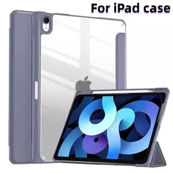 Чехол для iPad 2021 Mini 6 Pro 11, чехол 9-го поколения 10,2 9,7 5/6 Air 2/3/4 10,5 10,9, силиконовый прозрачный чехол из искусственной кожи iPad 5th 6th 9.7 розовый