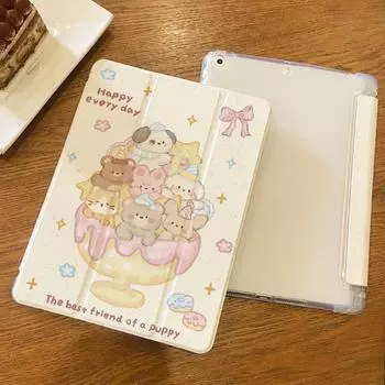 Чехол для iPad Air5 10,9, новый высококачественный тройной чехол с милым щенком для iPad pro11 pro12.9 2022 2020 2018 mini6/5/4 с подставкой для карандашей iPad 2021 Gen910.2
