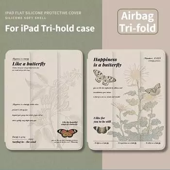 Чехол для iPad Air5 Персонализированный масляный рисунок с бабочкой Смарт-чехол для iPad для iPad 2022 10th Air5 10.9 Air3/Pro2017 10.5 с подставкой для карандашей iPad 2021 Gen910.2