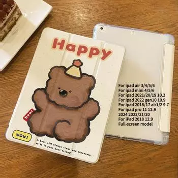 Чехол для iPad Air6 с рисунком милой собаки, складывающийся в три раза, для iPad 2022 10th Air4 Air5 10.9 Air3/Pro2017 10.5 с держателем для карандашей iPad 2021 Gen910.2