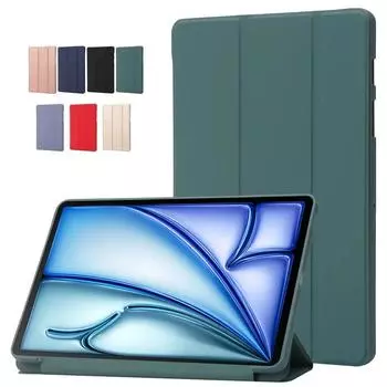 Чехол для iPad Air 11 2024, чехол из искусственной кожи, мягкий чехол-подставка из ТПУ для планшета, чехол для iPad Air 2024 11 дюймов, чехол для iPad Air 6-го поколения For iPad Air 11 2024 чёрный