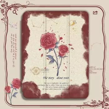 Чехол для iPad Air 4/5 10,9, 2022 г., чехол с узором розы для iPad Pro 11/Air 5/4/3/2/Mini 4/5/10,2(20.19.21)/9,7(17/18) Умный чехол для планшета с подставкой для карандашей iPad 2021 Gen910.2