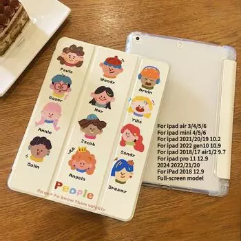 Чехол для iPad Air 6. Новый высококачественный защитный чехол с рисунком каракули для iPad Smart TPU для iPad 2021 9th 10.2 2022 10th 10.9 с подставкой для карандашей iPad 2021 Gen910.2