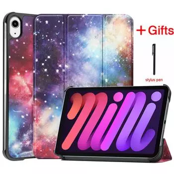 Чехол для iPad mini6 2021, чехол для планшета, трехстворчатый кронштейн, окрашенный чехол для планшета, магнитный защитный чехол для Funda Ipad mini 6 2021 iPad mini6 8.7 красный