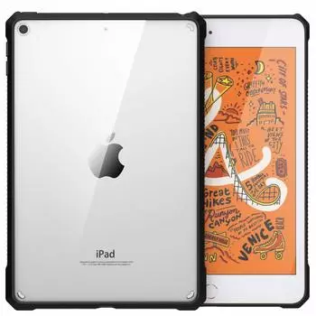 Чехол для iPad Mini 5 MoKo iPad mini 5-го поколения, дюймов, 2019, прозрачный чехол с рамкой из ТПУ, корпус из ПК, амортизация, точность дизайна, тонкая рамка, черный прозрачный