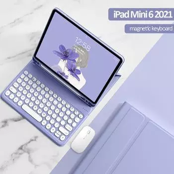 Чехол для iPad Mini 6, 2021, 8,3 дюйма, с магнитной клавиатурой, чехол для iPad Mini 4, 5, складной смарт-кожаный чехол, беспроводная клавиатура for ipad mini 6