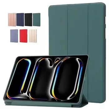 Чехол для iPad Pro 11 2024, чехол из искусственной кожи, Мягкий ТПУ, задняя подставка для планшета, чехол для iPad Pro 2024, чехол для iPad Pro 11 дюймов 2024 For iPad Pro 11 2024 чёрный