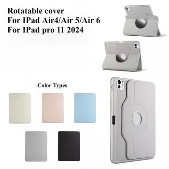 Чехол для iPad Pro 11 2024 Funda Soft PU Leather Flip Rotate Covers для Apple iPad Air 4 Air 5 Air 6 Case Protective Shell iPad Pro 11 2024 белый