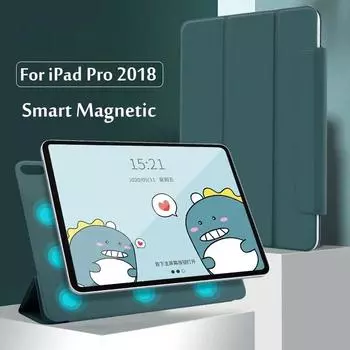 Чехол для iPad Pro 11, безопасный магнитный смарт-чехол для iPad Pro 12,9, чехол 3-го поколения с держателем для карандашей For iPadPro12.9 2018 розовый