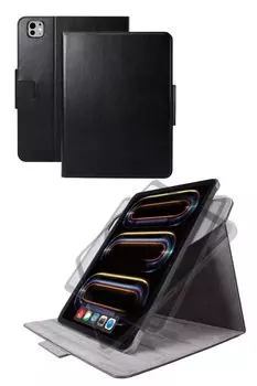 Чехол для iPad Pro 11 дюймов, модель 2024 г. Вращение на 360 градусов Возможность использования под любым углом Отсек для ручек с клапаном (М4) ТБ-A24PM360BK чёрный