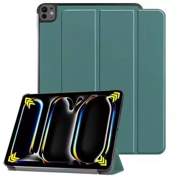 Чехол для iPad Pro 2024 13 дюймов, складная подставка 7-го поколения, магнитный смарт-чехол для iPad Pro 13 дюймов, чехол с функцией автоматического перехода в режим сна/пробуждения For iPad Pro 13 2024 чёрный