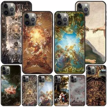 Чехол для Iphone 11 13 12 Mini 14 Pro Max Xr 7 8 Se 2020 Xs 6 6s Plus 5s черный чехол для телефона из ТПУ Palace Versailles Creation Adam iPhone 11 Pro