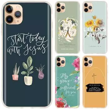 Чехол для iPhone 13 11 12 Pro X XS Max XR 6 6S 7 8 Plus SE 2020, мини-обложка, стих из Библии, послание к Филиппийцам, Иисус Христос, христианин iPhone 13