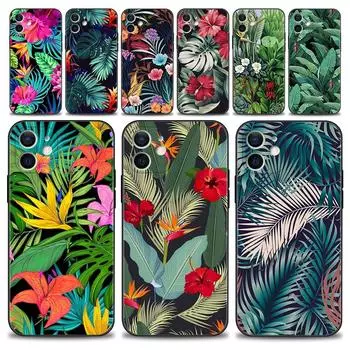 Чехол для Iphone 14 13 12 11 Pro Max Mini Xs Max Xr X 7 8 Plus 6s, мягкий силиконовый чехол Fundas, винтажный банановый лист, цветок For iPhone 6 6S Plus