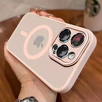 Чехол для iPhone 15 14 13 11 12 Pro Max Plus для Magsafe, матовая защита магнитной линзы For iPhone 11 ProMax