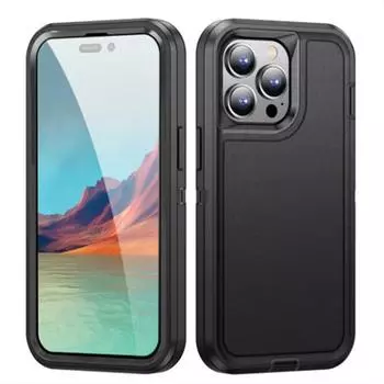 Чехол для iPhone 15 14 13 12 11 Pro Max XS XR 8 7 6 Plus сверхпрочный противоударный прочный защитный чехол с полным покрытием iPhone 15 Pro Max чёрный