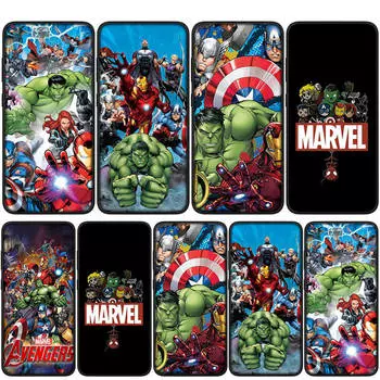 Чехол для iPhone 15 14 Xiaomi Redmi Note 13 12 11 Pro Max X 8 7 9 XR Samsung Galaxy S24 S23 OPPO A15 Huawei Marvel Мстители Паук Железный человек чехол для телефона for iPhone 15 Plus аэро