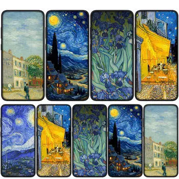 Чехол для iPhone 15 14 Xiaomi Redmi Note 13 12 11 Pro Max X 8 7 9 XR Samsung Galaxy S24 S23 OPPO A15 Huawei Pattern Starry Night Van Gogh Phone Case for OPPO A12 болюс
