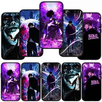 Чехол для iPhone 15 14 Xiaomi Redmi Note 13 12 11 Pro Max X 8 7 9 XR Samsung Galaxy A15 S24 S23 Huawei OPPO A38 Solo Leveling Sung Jin Woo Arise