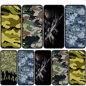 Чехол для iPhone 15 14 Xiaomi Redmi Note 13 12 11 Pro Max X 8 7 9 XR Samsung Galaxy S24 S23 OPPO Huawei Camo Military Army Camouflage Cool Phone Case