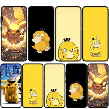 Чехол для iPhone 15 14 Xiaomi Redmi Note 13 12 11 Pro Max X 8 7 9 XR Samsung Galaxy S24 S23 A05 OPPO A15 Huawei Pikachus Psyduck Pokemon Pikachu Чехол for Redmi Note 10 Pro экрю