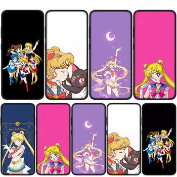 Чехол для iPhone 15 14 Xiaomi Redmi Note 13 12 11 Pro Max X 8 7 9 XR Samsung Galaxy S24 S23 A05 OPPO A15 Huawei Sailor Cartoon Moon Phone Case