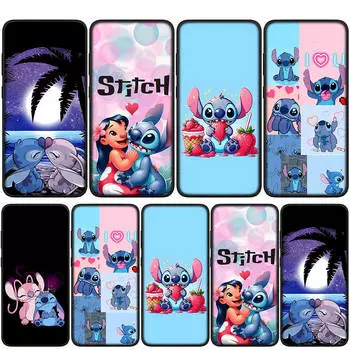 Чехол для iPhone 15 14 Xiaomi Redmi Note 13 12 11 Pro Max X 8 7 9 XR Samsung Galaxy S24 S23 A05 OPPO A15 Huawei Lilo Blue Stitch аниме розовый чехол для телефона for Huawei Nova 3 ceil