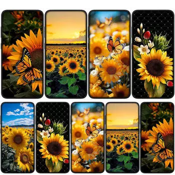 Чехол для iPhone 15 14 Xiaomi Redmi Note 13 12 11 Pro Max X 8 7 9 XR Samsung Galaxy S24 S23 A05 OPPO A15 Huawei Sunflower Flower Bloom Phone Case