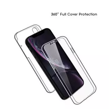 Чехол для iPhone 15 Pro 360° Clear Anti-Fall Phone Case - TPU Acrylic PC для Apple 14 Pro iPhone XR прозрачный