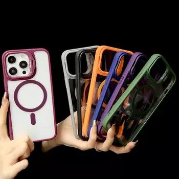 Чехол для iPhone 15 Pro Max: Совместимо с моделями Apple 11-15, нишевый дизайн, магнитный, кронштейн в комплекте Apple 13