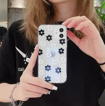 Чехол для iPhone 15 ProMax Electroplated Flower — прозрачный с рисунком в виде сада мальвы для iPhone 14 Pro iPhone 15pro