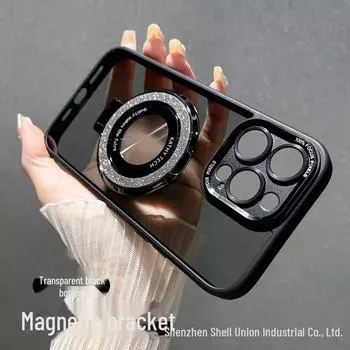 Чехол для iPhone 15 с металлическим объективом Eagle Eye, блестящим магнитным креплением, высокой прозрачностью, защитой от падений для Apple 14/13/12. iPhone16promax розовый