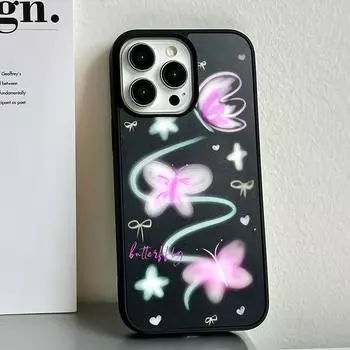 Чехол для iPhone 16, 15, 14, матовый черный край, совместим и подходит для 13/12 promax, черный фон 16