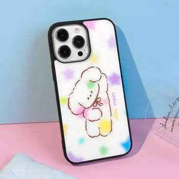 Чехол для iPhone 16, 15, 14, матовый черный край, совместимый и подходит для 13/12 promax Puppy 16