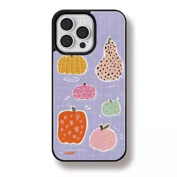 Чехол для iPhone 16 15 14, матовый черный край, совместимый и подходит для 13/12 promax, цветные фрукты 15