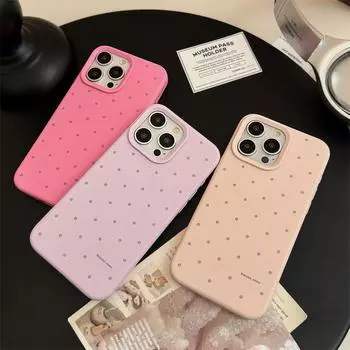 Чехол для iPhone 16 15 14, совместимый и подходящий для 13 12promax, в корейском стиле, простой горошек 16promax